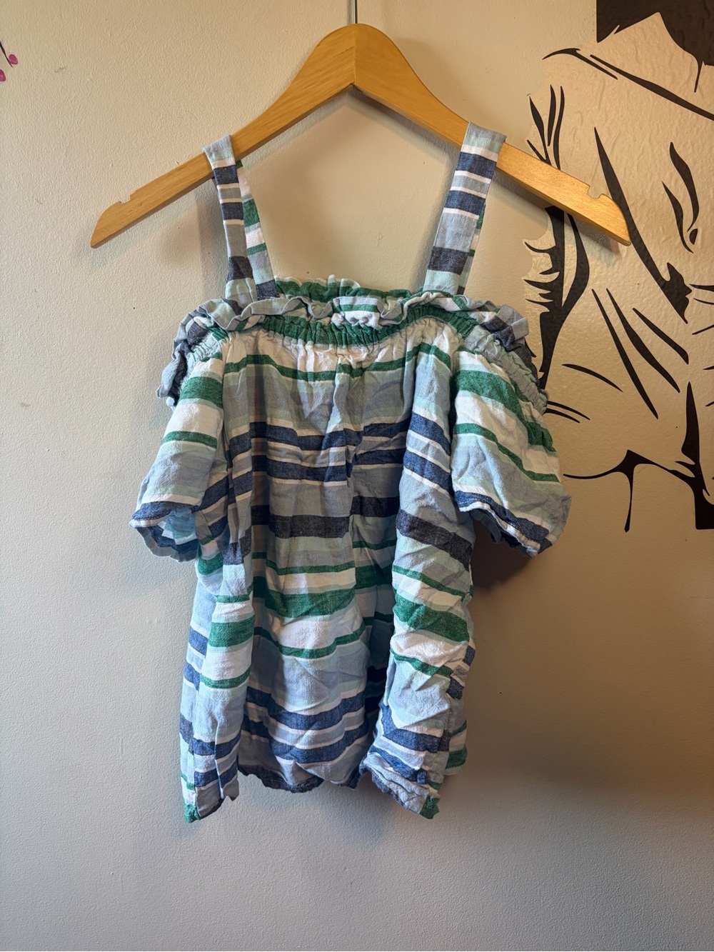 Striped Off-Shoulder Summer Top - Picture 7 of 9